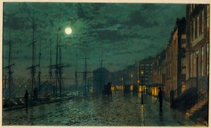 Muelles de la Ciudad a la Luz de la Luna de John Atkinson Grimshaw