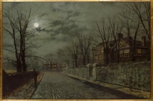J.A. Grimshaw, Un camino en Cheshire / Pintura, 1883