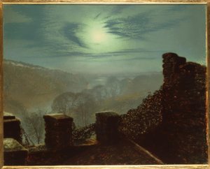 J.A. Grimshaw, Luna llena detrás de nube cirro desde Roundhay P.