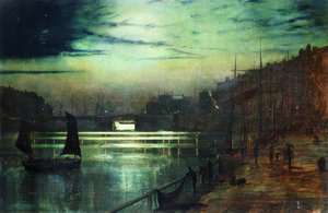 Las Luces del Puerto, Whitby de John Atkinson Grimshaw