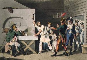 Lealtad y Heroísmo Ruso: el Campesino de Smolensk, grabado por John Heaviside Clark y Matthew Dubourg de 