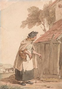 Una anciana con una cesta de John Augustus Atkinson