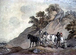 Carro y equipo en una gravera de John Augustus Atkinson