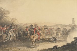 El marqués de Anglesea herido al frente de una carga de caballería pesada al final de la batalla de Waterloo de John Augustus Atkinson