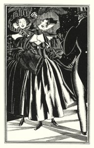 Ilustración para Don Juan de Lord Byron: Los papiantes pedestres, cómodos pero inmorales (litografía) de John Austen
