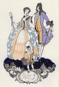 Ilustración para "Rogues In Porcelain", A Miscellany of Eighteenth Century Poems (litografía en color) de John Austen