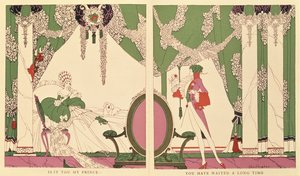 La Bella Durmiente, ilustración de "Cuentos de tiempos pasados" de Charles Perrault (1628-1703) 1922 (litografía en color) de John Austen