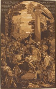 La resurrección de Lázaro de John Baptist Jackson after Leandro Bassano