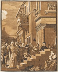 Presentación de la Virgen en el Templo (Panel Central) de John Baptist Jackson after Titian