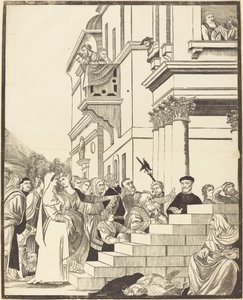 Presentación de la Virgen en el Templo (plato central) de John Baptist Jackson after Titian