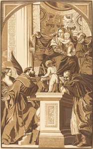 Sagrada Familia y Cuatro Santos de John Baptist Jackson after Veronese