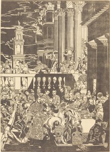 Las bodas de Caná (placa derecha) de John Baptist Jackson after Veronese