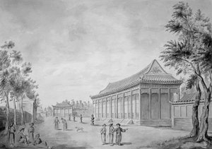 Sala de audiencias en el Antiguo Palacio de Verano, Beijing, 1793 de John Barrow