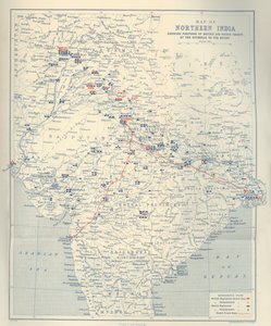 Mapa del norte de India, 1901 de John Bartholomew