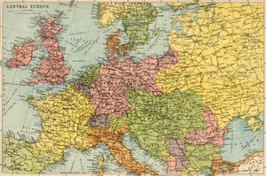 Mapa de Europa Central, c1914