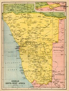 Mapa del África del Sudoeste Alemana, Primera Guerra Mundial, c1920