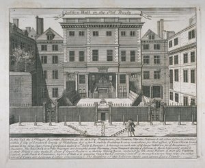 Vista del Salón de Justicia, Old Bailey, c.1740