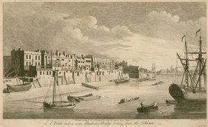 Una vista tomada cerca del Puente Limehouse mirando hacia el Támesis de John Boydell