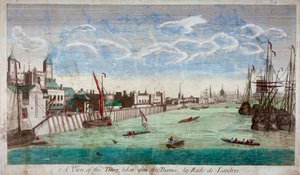 Vista de la Torre de Londres con barcos en el río Támesis