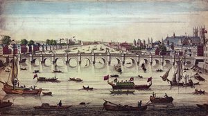 Puente de Westminster, mirando hacia el oeste, publicado por J. Bowles, 1747