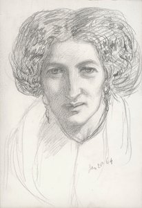 Retrato de mujer de hombros y cabeza de John Brett