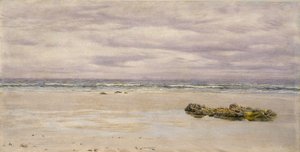 Kennack Sands, Cornwall, en marea baja, 1877 de John Brett