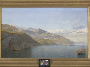 Massa, Bahía de Nápoles (óleo sobre lienzo) de John Brett