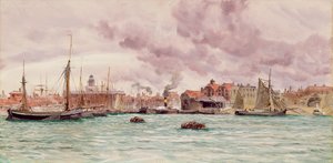 Puerto de Portsmouth, 1884 de John Brett