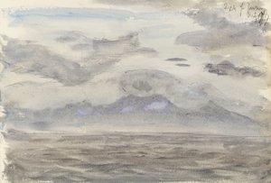Paisaje marino con cielo nublado de John Brett