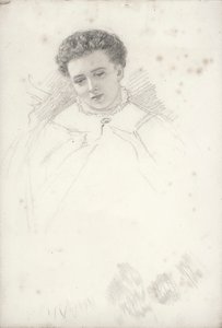 Retrato inacabado de una mujer de John Brett