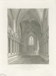 Interior de la Catedral de Lichfield - Vestíbulo de la Sala Capitular (grabado) de John Britton