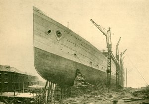 El Aquitania en los astilleros, c. 1930 de John Brown and Company