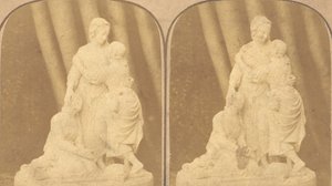 Par de vistas estereográficas tempranas de estatuas británicas, 1850s-1910s de John Browning