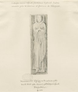 Iglesia de Blithfield - efigie monumental: dibujo tintado, 1823