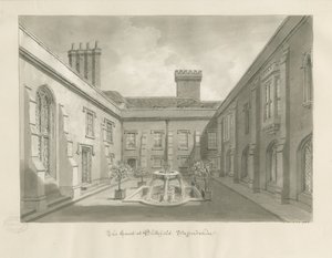Blithfield Hall - Patio: dibujo en sepia