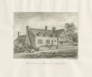 Bloxwich - casa antigua: dibujo en sepia
