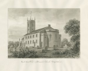 Iglesia de Bloxwich: dibujo en sepia de John Buckler