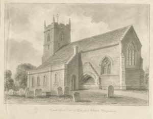 Iglesia de Blymhill: dibujo en sepia de John Buckler