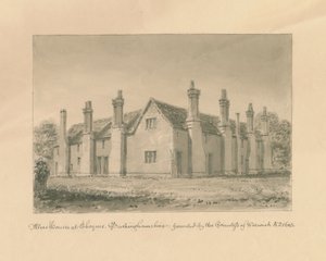 Buckinghamshire - Chenies Hall - Casas de Beneficencia de John Buckler