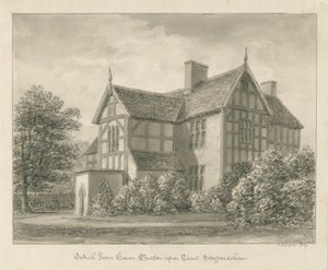 Burton-upon-Trent: Casa de Granja Ordish: dibujo en sepia, 1839 de John Buckler