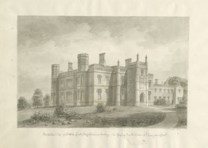 Butterton Hall: dibujo en sepia