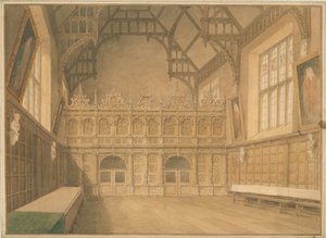 Cambridgeshire - Trinity College Hall - Vista Interior de John Buckler