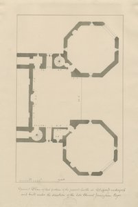 Iglesia del Castillo - Castillo de Stafford: lápiz y lavado