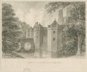 Castillo de Caverswall: dibujo en sepia, 1840 de John Buckler