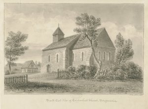 Iglesia de Coppenhall: dibujo en sepia de John Buckler