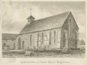 Croxden - Capilla de invitados: dibujo en sepia