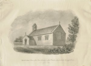 Capilla de Cotes Heath en Eccleshall: dibujo en sepia de John Buckler