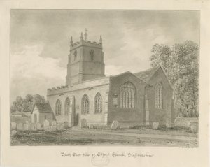 Iglesia de Elford: dibujo en sepia, 1838 de John Buckler