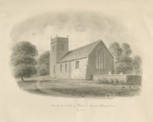 Iglesia de Farewell: dibujo en sepia de John Buckler