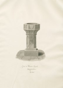 Pila bautismal en la Iglesia de Alrewas de John Buckler